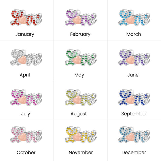 Gnoce Valentine's Day Glow-in-the-Dark Love Birthstone Charm_4