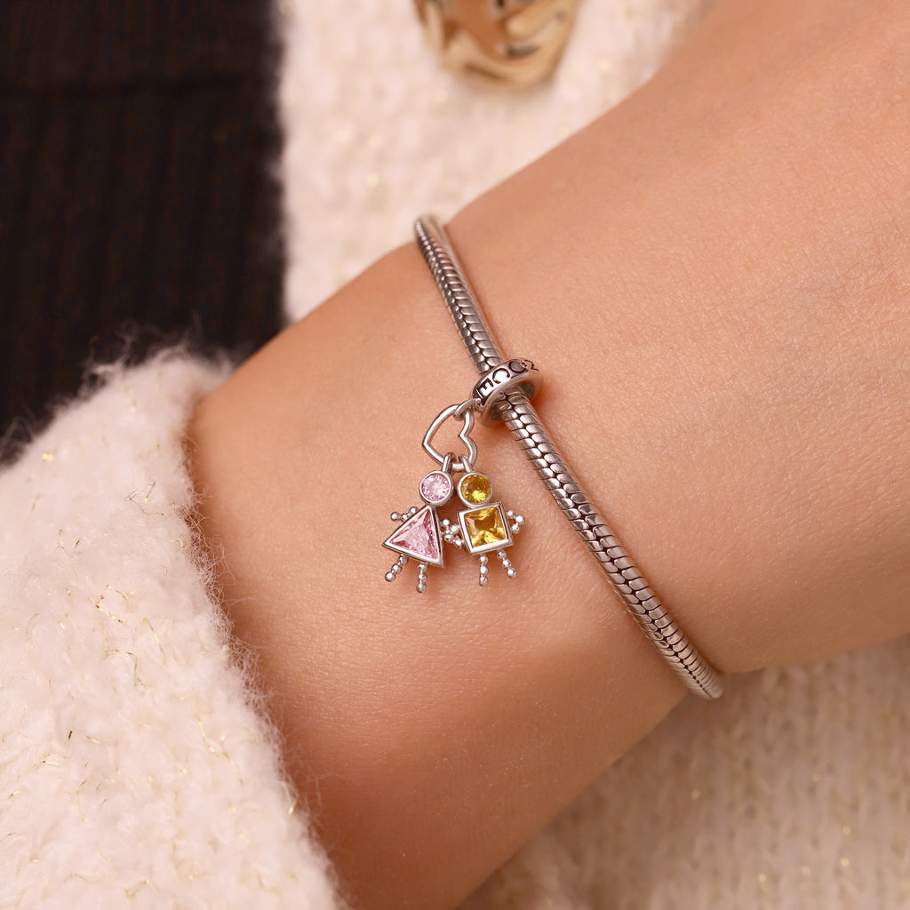 Gnoce Valentine's Day Love Characters Birthstone Pendant Dangle Charm_7