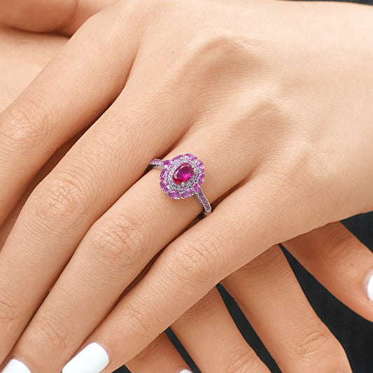 Gnoce Oval Fuchsia Double Halo Engagement Ring_7