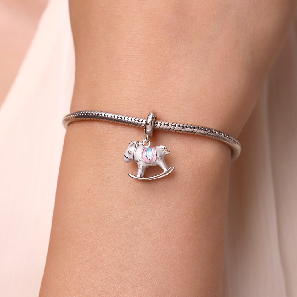 Gnoce Amusement Park Exquisite Wooden Horse Pendant Dangle Charm_6