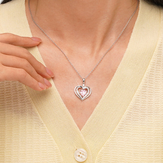 Gnoce Forever Love Heart Birthstone Necklace_8