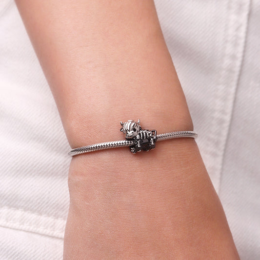 Gnoce Halloween Skeleton Highland Cow Charm_5