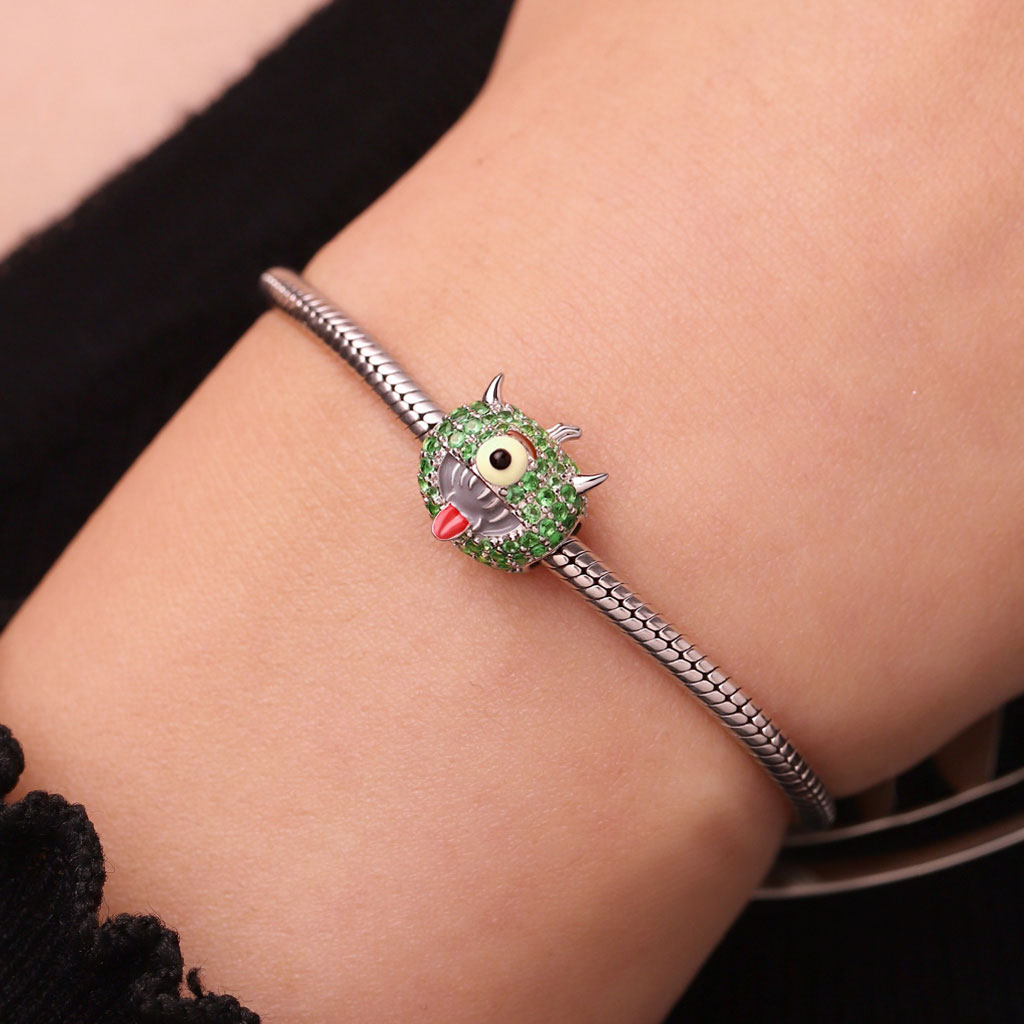 Gnoce Halloween One-Eyed Green Monster Pumpkin Charm_5
