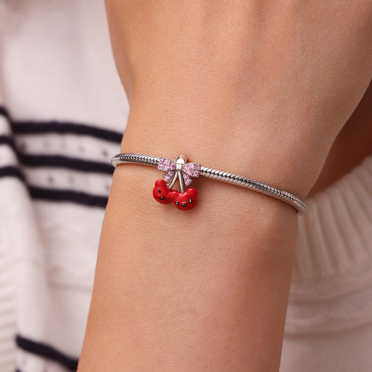 Gnoce Bow-knot Cherry Bear Charm_5