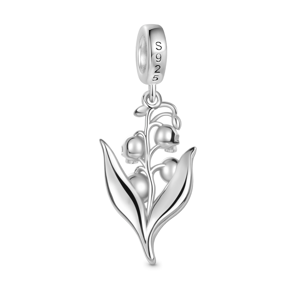 Gnoce Skull Lily of the Valley Pendant Dangle Charm_4