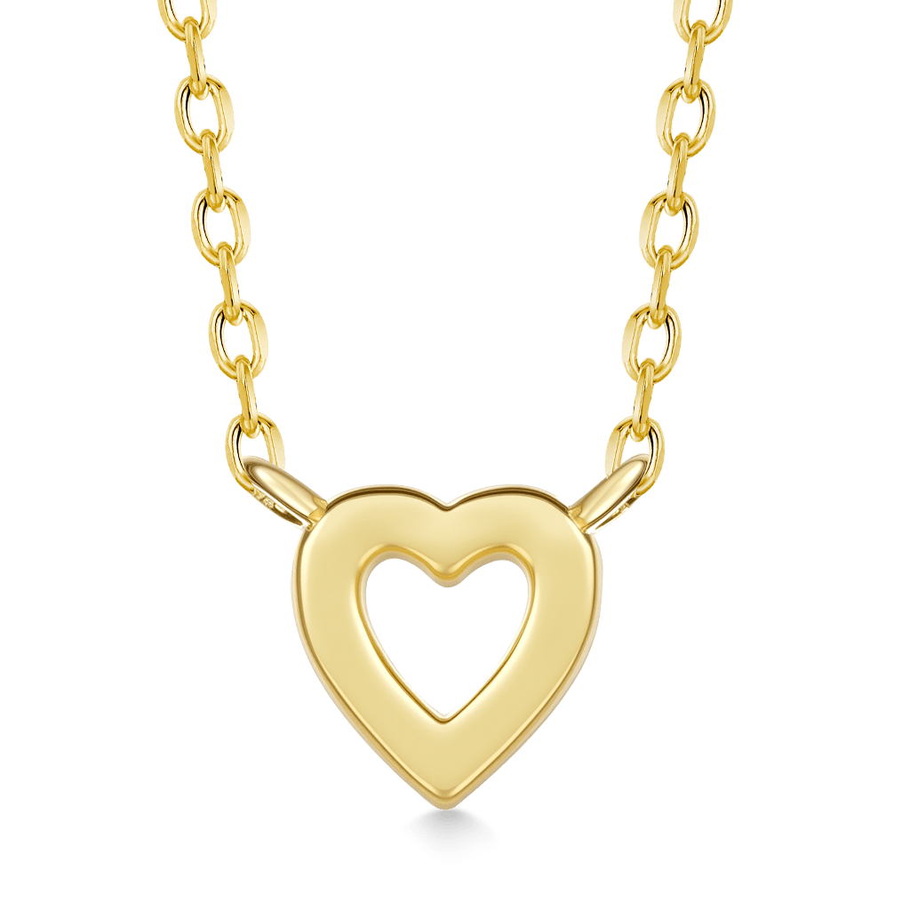 Gnoce 14K/10K Solid Gold Moissanite Love Heart Necklace_4