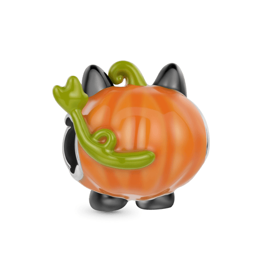 Gnoce Halloween Pumpkin Black Cat Charm_2