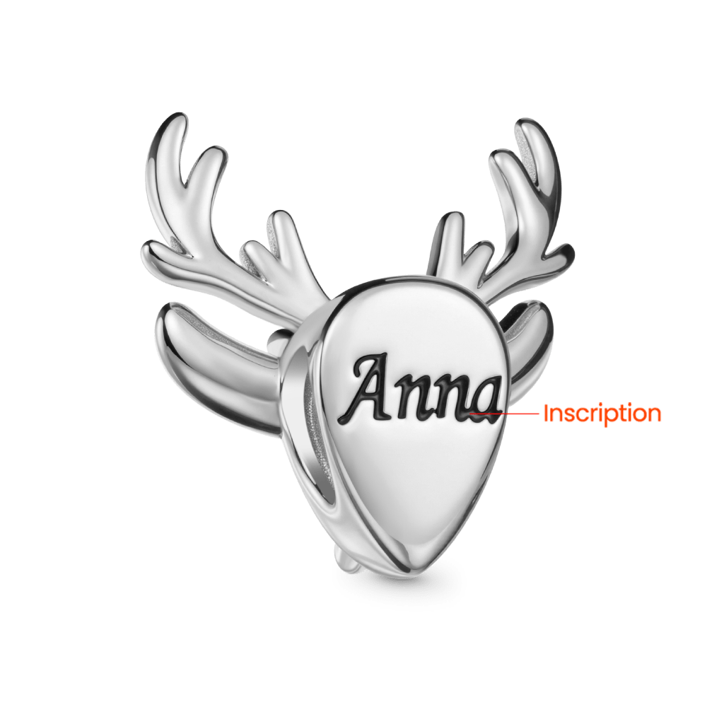 Gnoce Christmas Elk Birthstone Engravable Charm_5