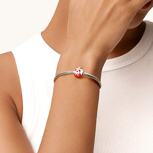 Gnoce "Christmas Halloween Gift" Red Apple with Light Green Leaf Charm Bead_2