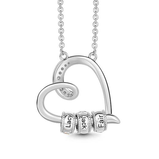 Gnoce Customized Birthstone Heart-shaped Openable Necklace_6