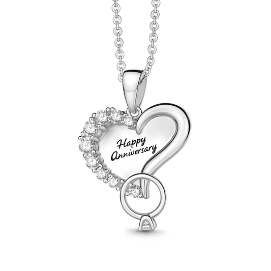 Gnoce ‘Happy Anniversary’ Customized Birthstone Heart-shaped Necklace_4