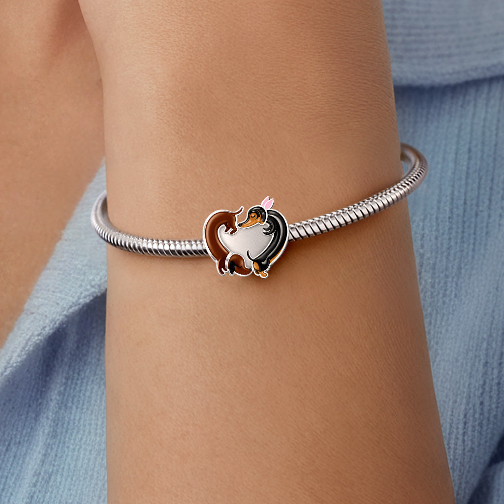 Gnoce Valentine's Day Dachshund Heart Photo Charm_3