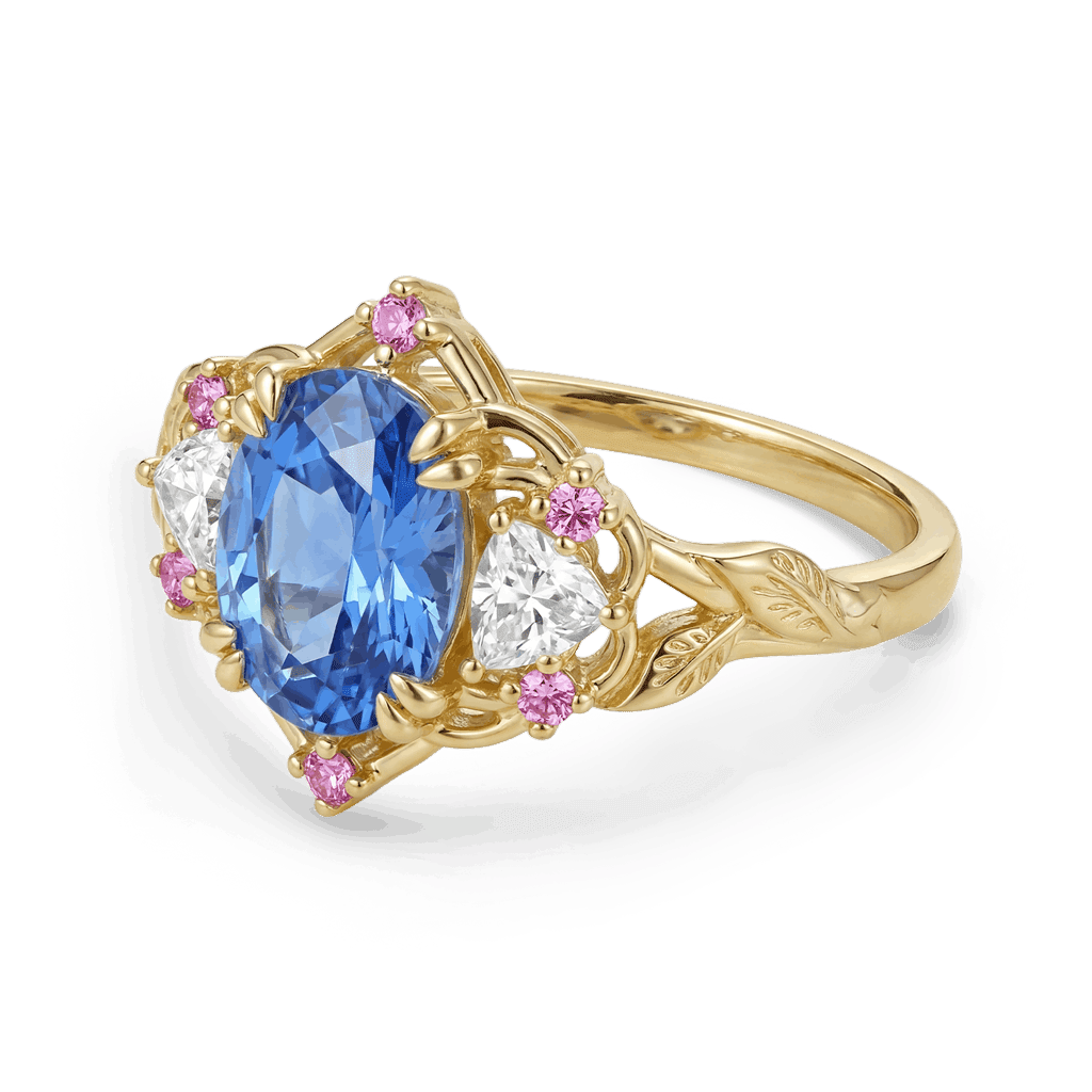 Gnoce Nature-Inspired Leaf & Floral Oval-Cut Engagement Ring_4