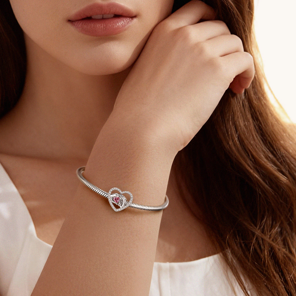 Gnoce Mother's Day Holding Hands Personalized Photo Birthstone Charm_3