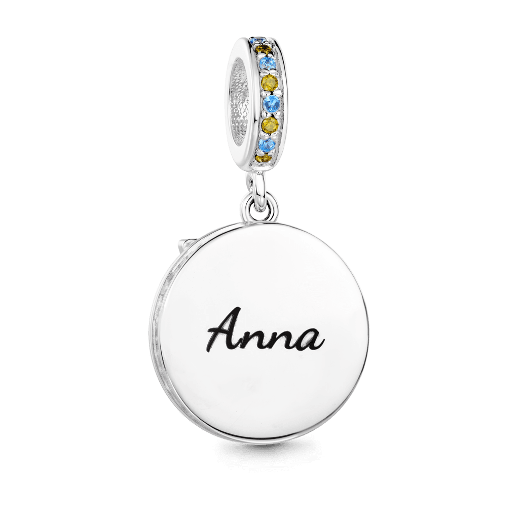 Gnoce Butterfly Flowers Engravable Pendant Dangle Charm_6