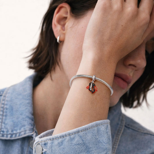 Gnoce Devil's High Heels Charm Platinum-plated Silver Blend_3