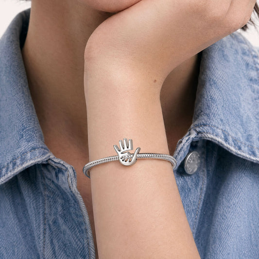 Gnoce Hand In Hand Charm Platinum-plated Silver Blend_2