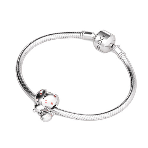 Gnoce "Be Thankful" 925 Sterling Silver Dangling Charm Cute Ladybug Charm Great Gift for Animal Lovers_3