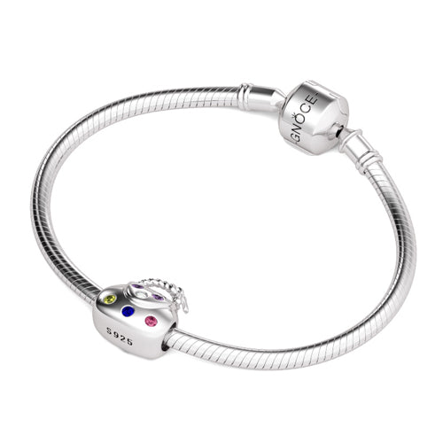 Gnoce "Just for You" Adorable Colorful Stones Bowknot Handbag 925 Sterling Silver Charm Hobby Theme Well Fit for Bracelet or Necklace_3