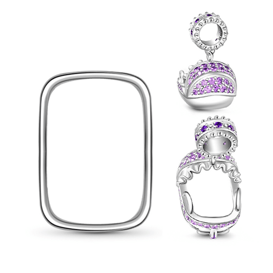 Gnoce "Love You Forever" Amythest Sapphire New Baby Cradle 925 Sterling Silver Charm Bead_3