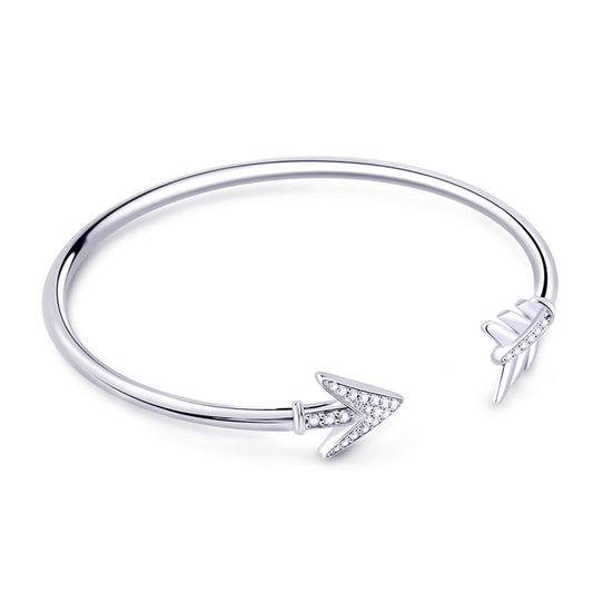 Gnoce "Love You Till the End of the World" 925 Sterling Silver Arrow Shaped Bracelet_2
