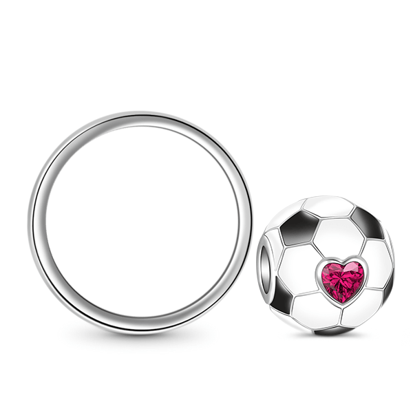 Gnoce "I Love World Cup" 925 Sterling Silver Soccer Photo Charm Design Your Love to Word Cup_3