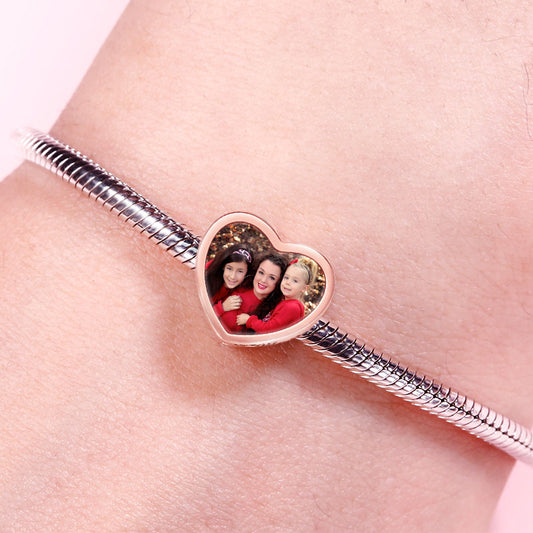 GNOCE " I Want You to Know My Love" Heart Custom Engravable Photo Charm 18k Rose Gold Plating 925 Sterling Silver Charm Gift for Her_7