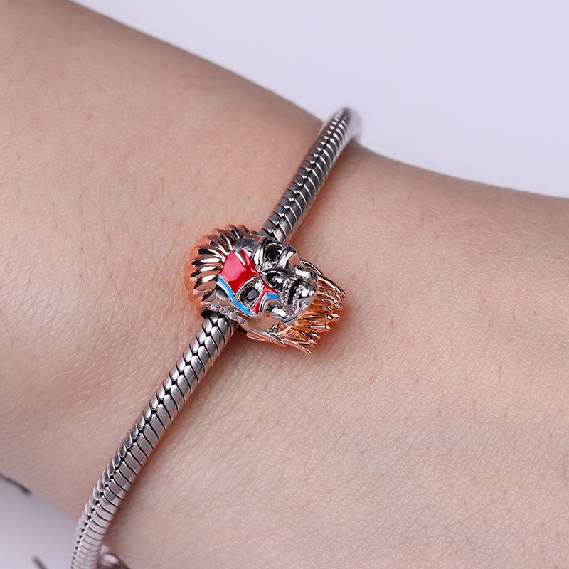 Gnoce "Everlasting Lightning" Rock Skull Charm Sterling Silver 18k Rose Gold Plated_3