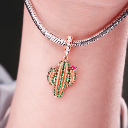 Gnoce "Unconditional Love" Cactus Charm Plants Pendant Sterling Silver with Cz for Mom_3
