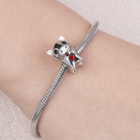 Gnoce "Bring You Happiness and Wealth" Pig-Shaped 925 Sterling Silver Charm Bead_3