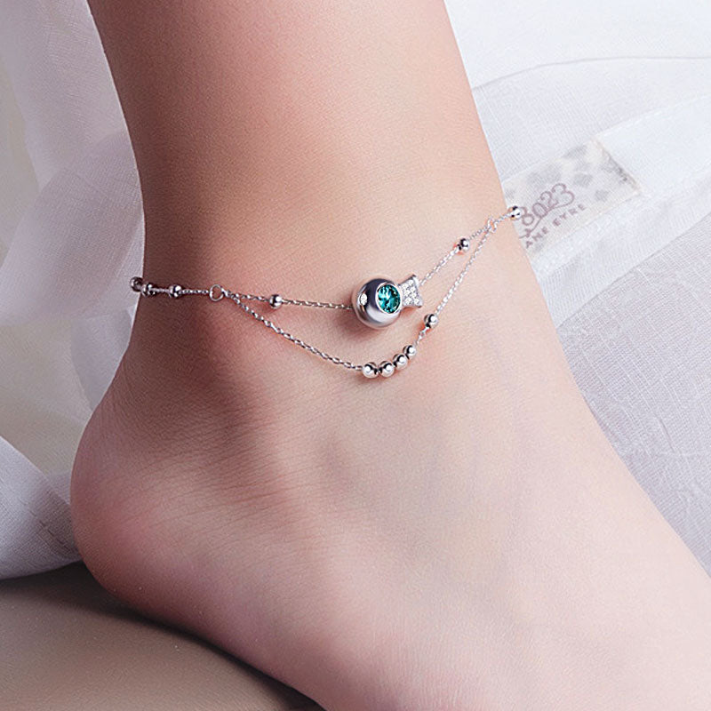 Bubble Fish Anklet 925 Sterling Silver_4