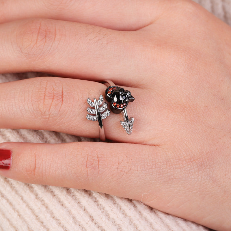 Gnoce "First Meet You" Skull with Arrow Sterling Silver Ring inlaid with CZ Stones_3