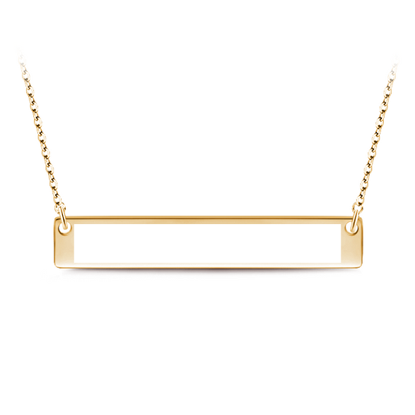 Gnoce "Dites Ton Amour" Collier de Barre en Argent Sterling 925 Plaqué Or Gravé Mot