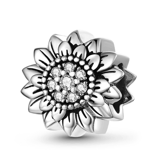Sunflower Charm Bead Sterling Silver_1
