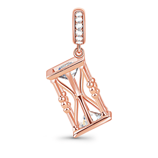 Gnoce "Hourglass" 925 Sterling Silver 18k Rose Gold Plated Pandents Charms Fit Bracelet and Necklace_1