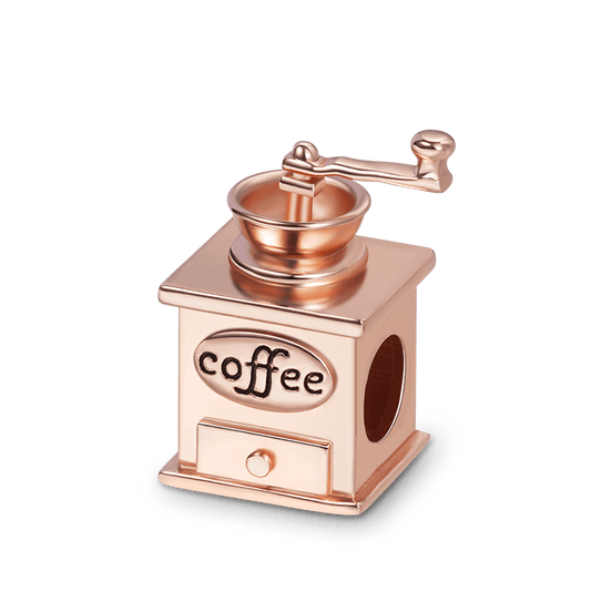 Coffee Grinder Charm Bead 925 Sterling Silver 18K Rose Gold Plated_1