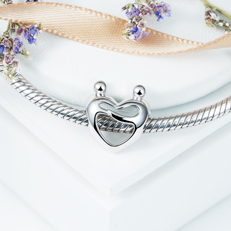 Lover Embraces Heart Charm Bead 925 Sterling Silver_2