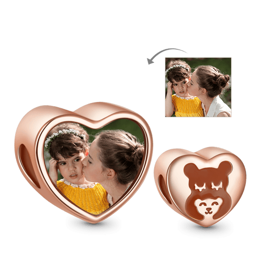 Gnoce Mother & Baby Heart Personalized Photo Charm_1