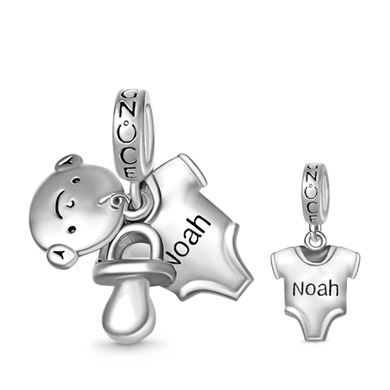 Gnoce Baby Pacifier & T-shirt Engravable Pendant Dangle Charm_1