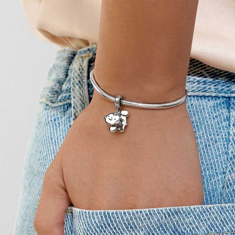 Gnoce Baby Pacifier & T-shirt Engravable Pendant Dangle Charm_8