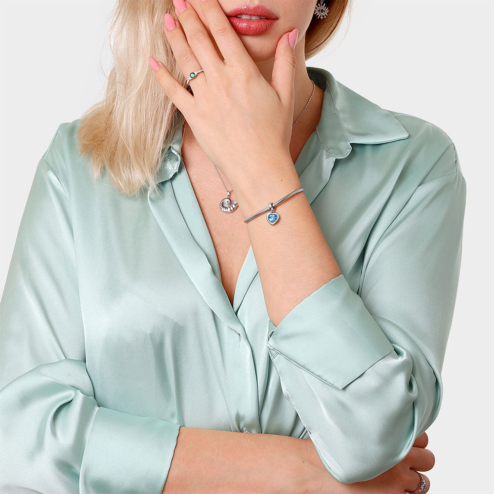 Engravable Birthstone Heart Pendant Dangle Charm 925 Sterling Silver_3