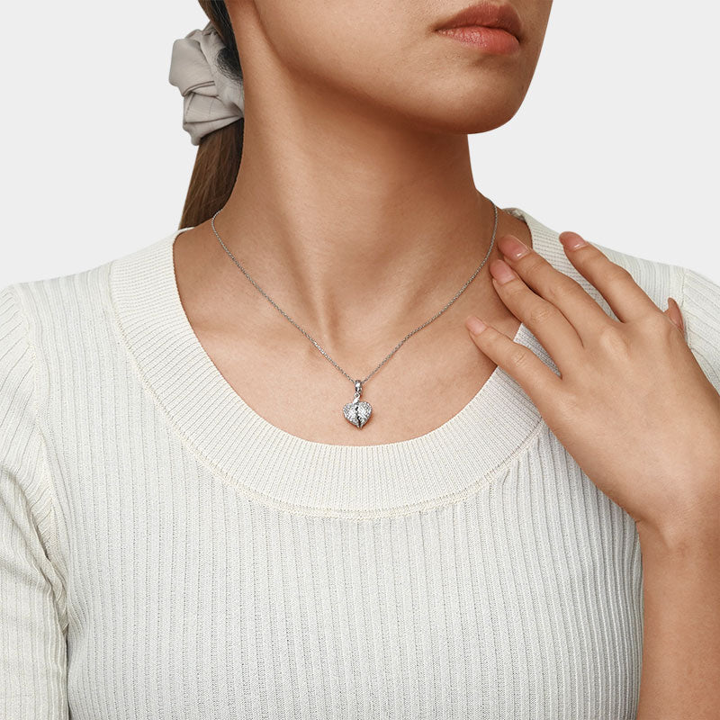 Gnoce Angel Wings Heart Engravable Pendant Dangle Charm_6