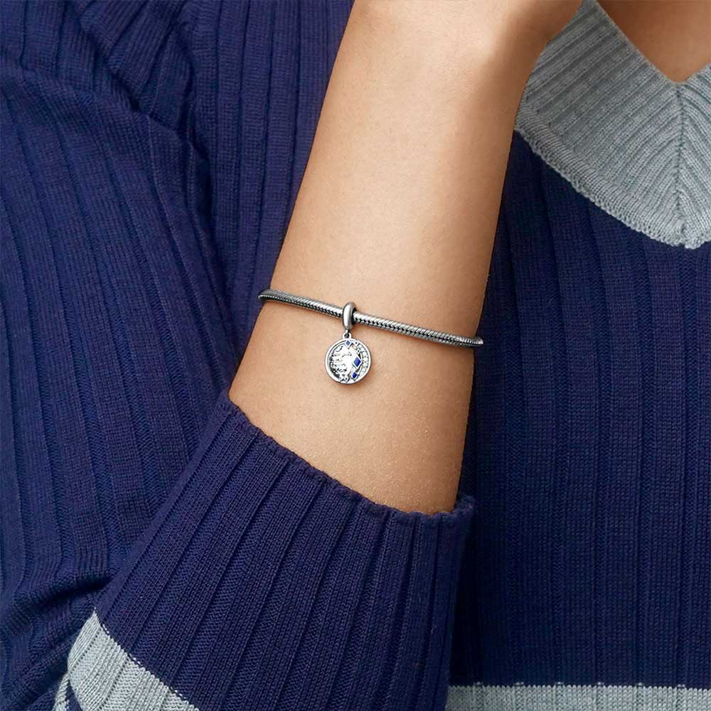 Gnoce "I Love You to the Moon and Back" Inlaid With Clear Stones and Blue Stars 925 Sterling Silver Dangle Pendant Charm Fit For Bracelet Necklace and Choker Gift for her_5