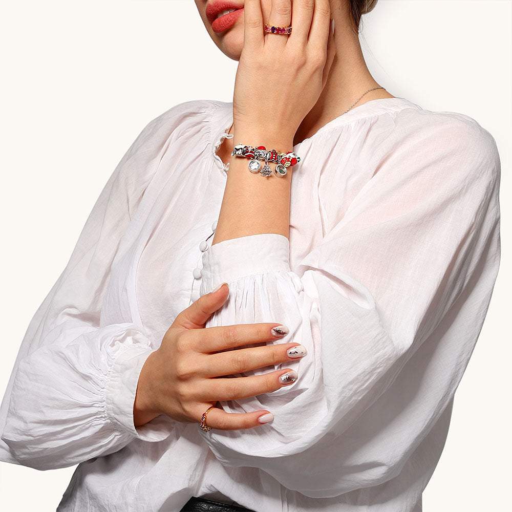 Gnoce "Nothing is Better Than Your Sweet Lovely Home"Christmas Warm House 925 Sterling Silver Charm Bead_3