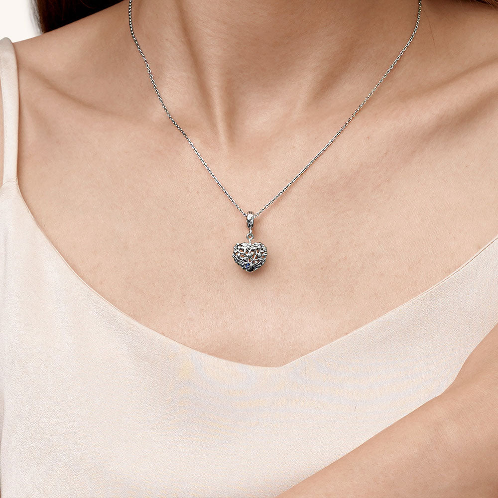 Gnoce Hollow Tree of Life Heart Pendant Dangle Charm_7