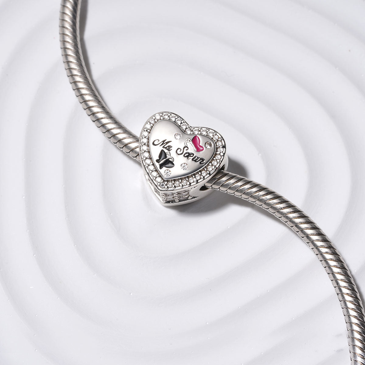 Gnoce Love "My Sister" Heart Personalized Photo Charm_3