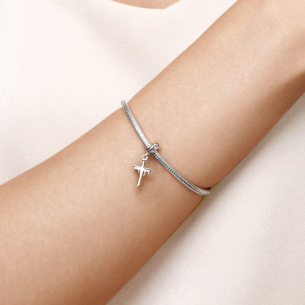 Gnoce Melting Cross Pendant Dangle Charm_4