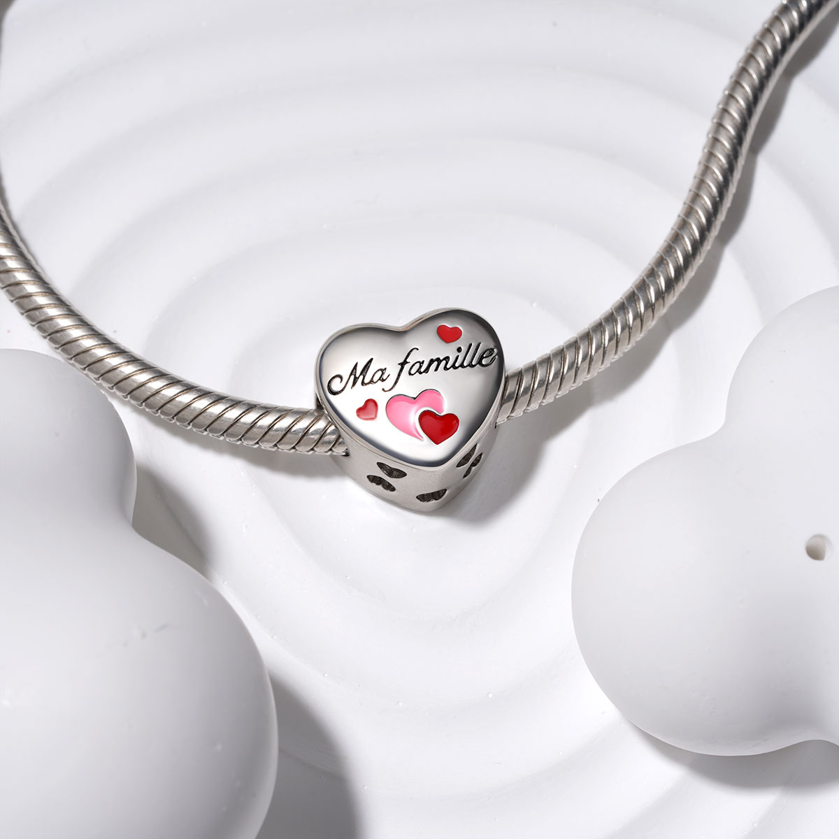 Gnoce Love "My Family" Heart Personalized Photo Charm_3