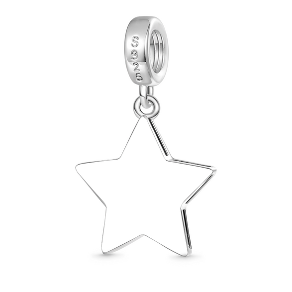 Gnoce Pendentif Gravable Étoile Scintillante