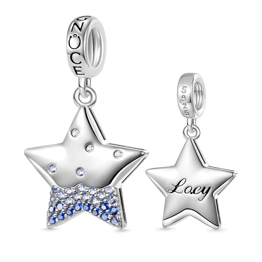 Gnoce Sparkling Star Engravable Pendant Dangle Charm_1